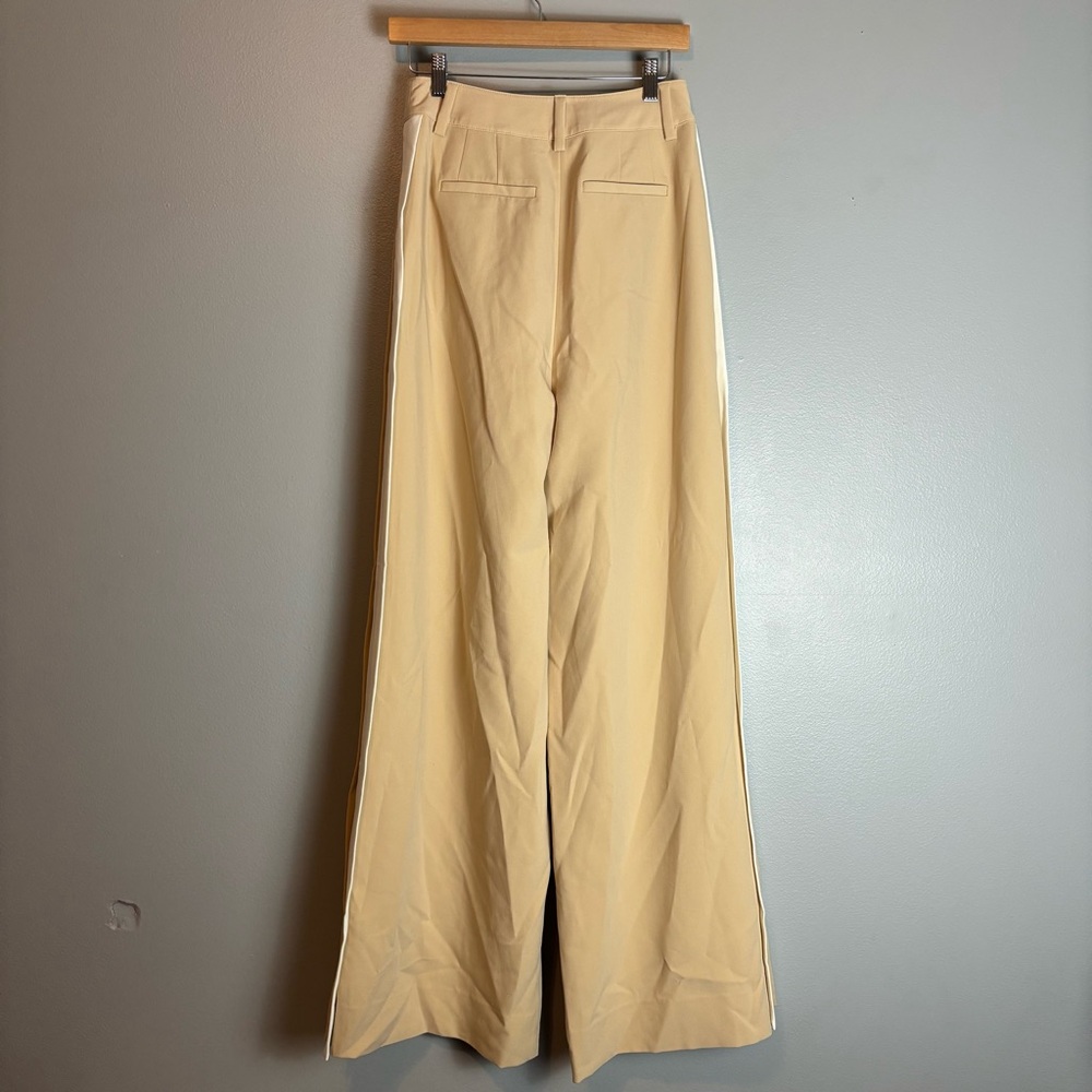 Favorite Daughter Beige Wide-Leg Pants with White Side Stripe - Picture 7 of 7